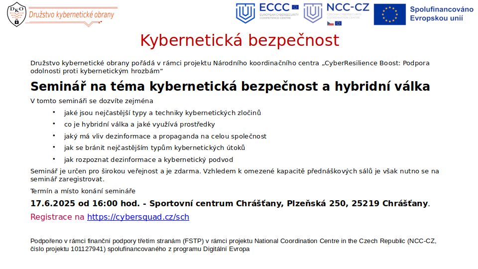 Pozvánka na seminář